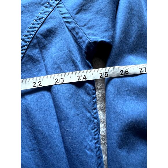 ENVY COUTURE BUTTON FRONT 5XL BLUE SLIM FIT DRESS SHIRT - Picture 6 of 9